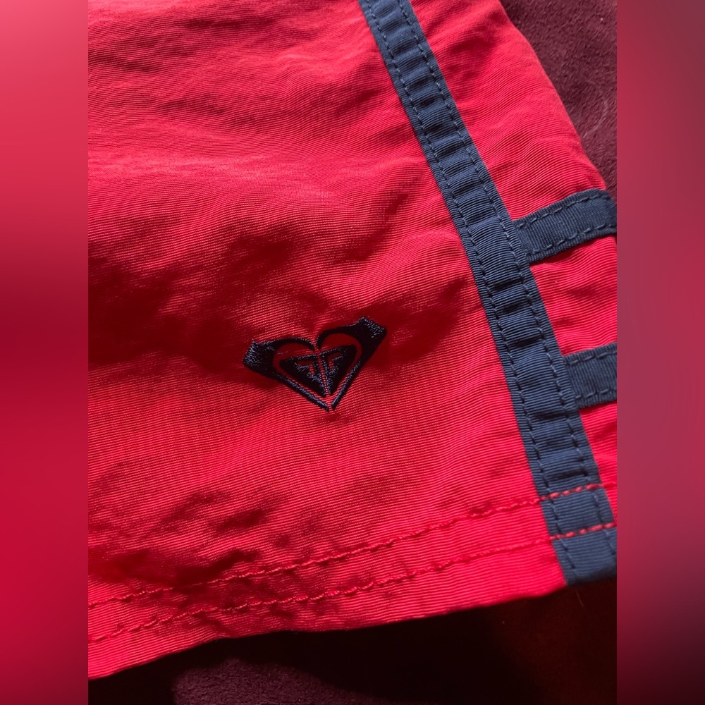 Red Roxy board shorts